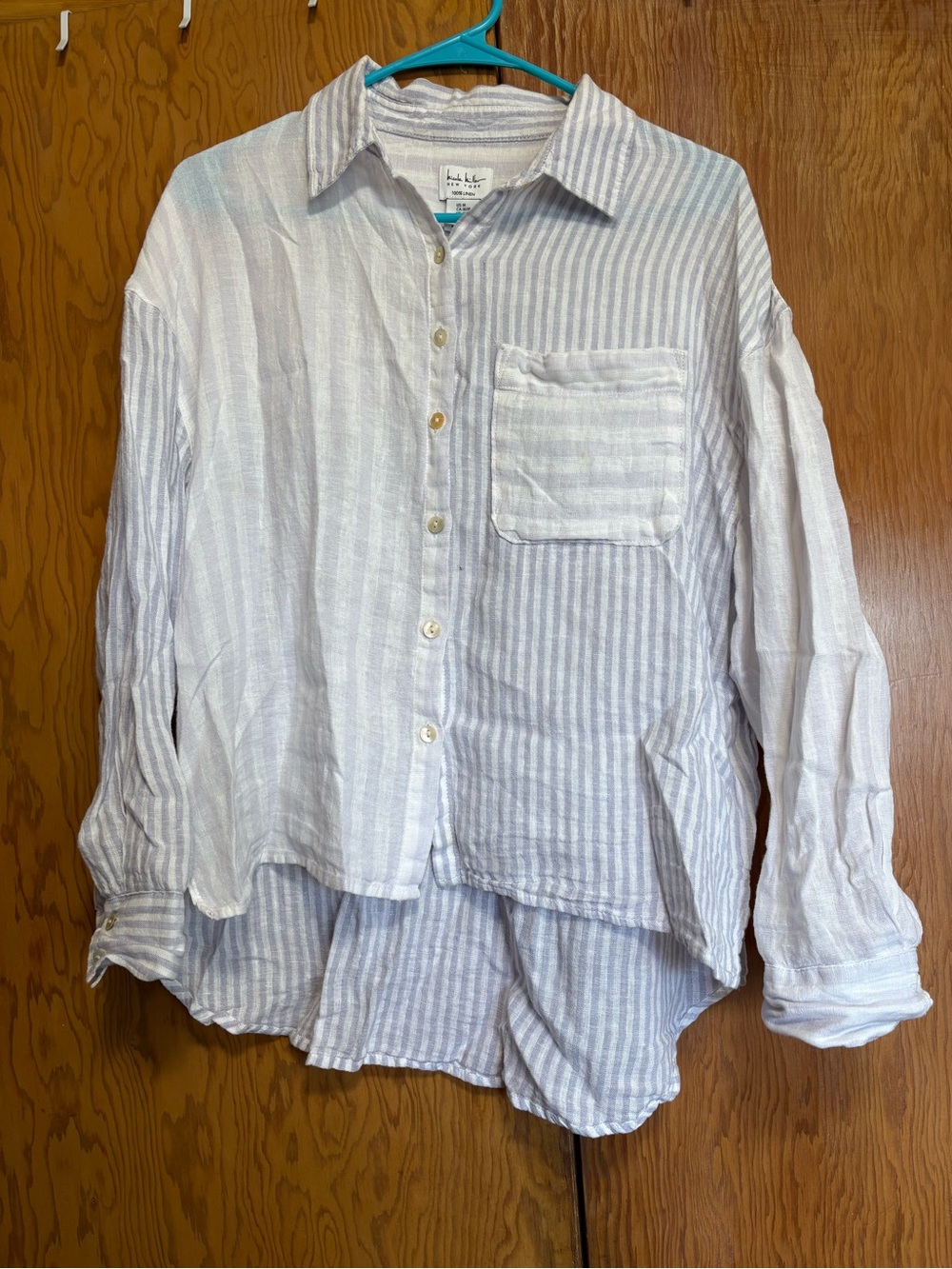 Light Blue and White Striped Button-Down Shirt - Relaxed Fit